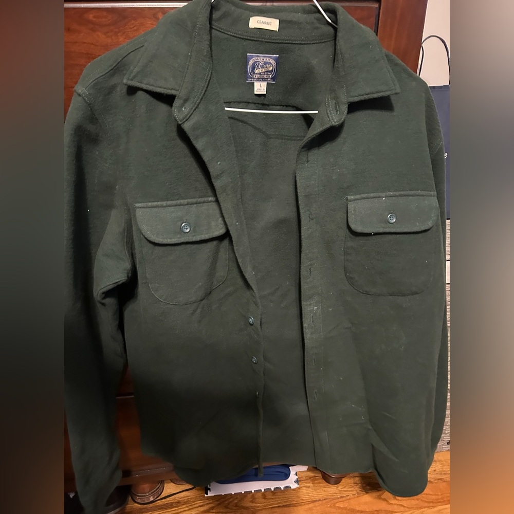 Men's J Crew Classic Green Wool Shirt